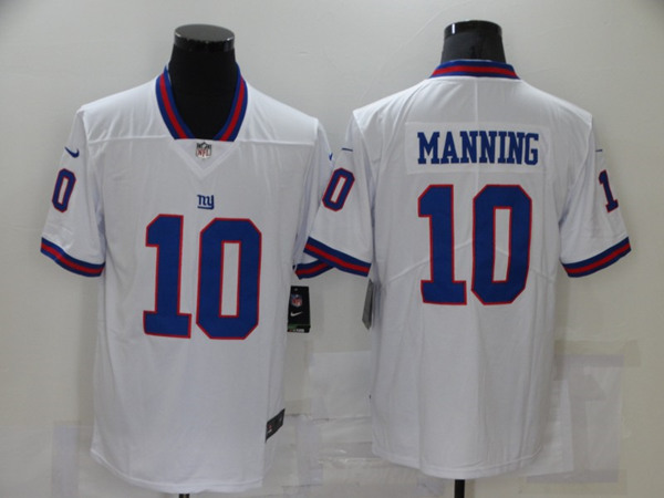 Men's New York Giants #10 Eli Manning White Limited Rush Stitched Jersey